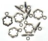 5 19mm Silver Plated Flower Toggle Clasps